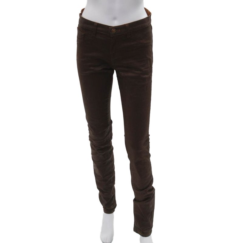 J Brand Women Brown Mid Rise Jeans Button 98 Cotton Size 27